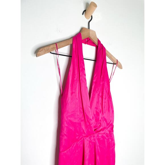 NWT Zara Pink Satin Halter Romper Small Silky Night Out Party Outfit - Picture 5 of 12